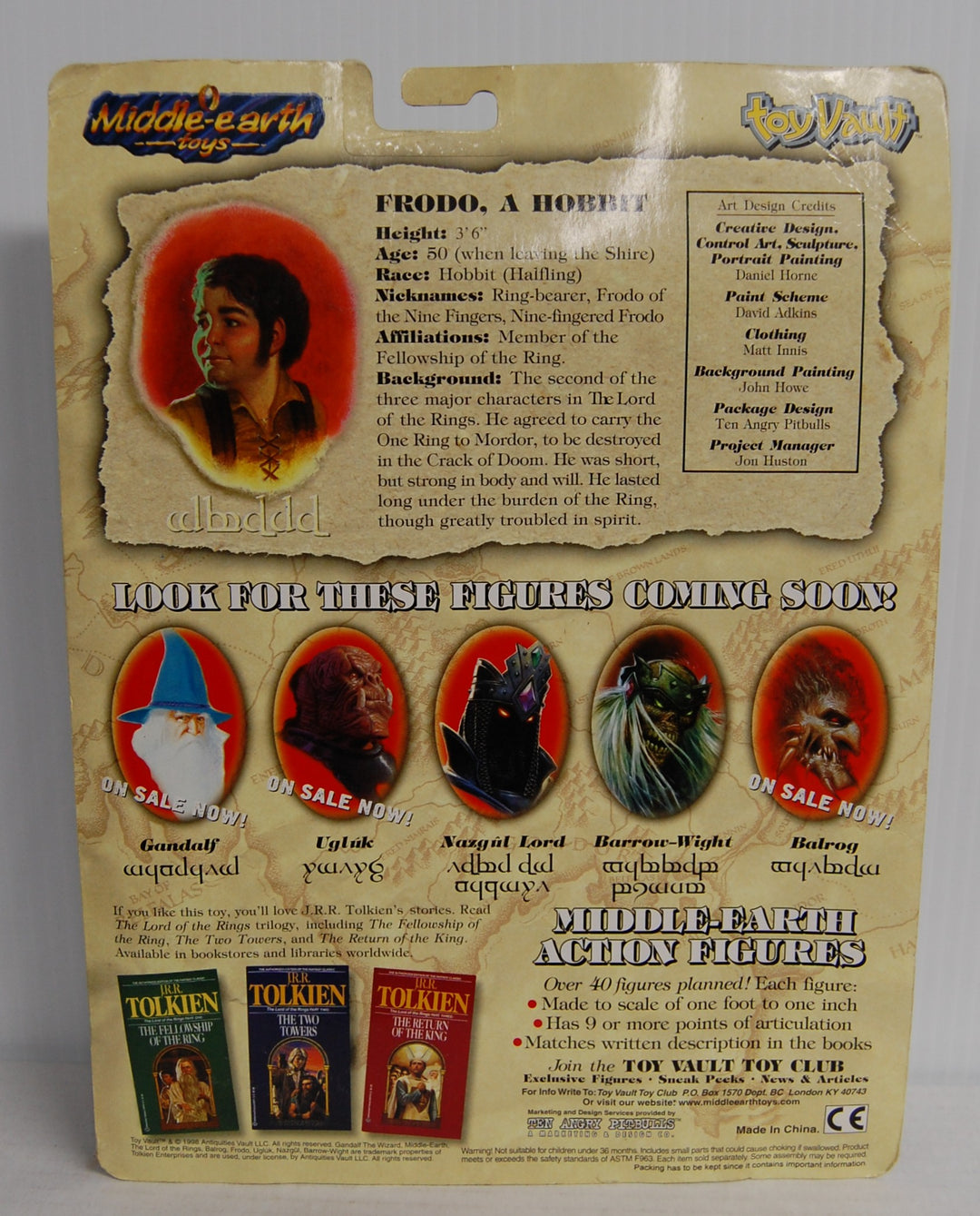 Toy Vault 1998 Middle Earth Toys - Lord of the Rings - Frodo the Hobbit Figure