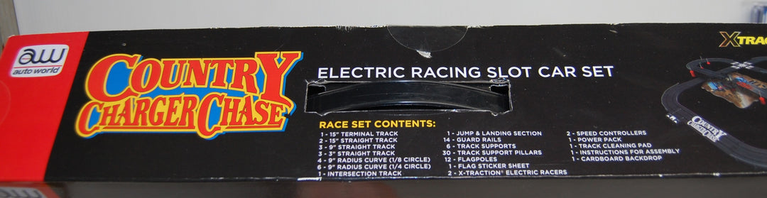 Auto World - Country Charger Chase 1:64 Electric Racing Slot Car Set SRS335 - 14ft Track