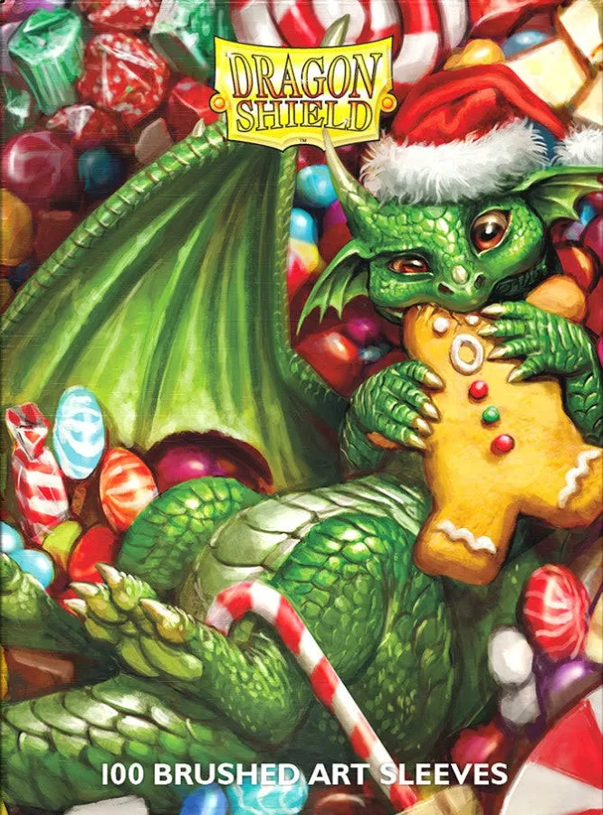 Dragon Shield Card Sleeves - Art: Christmas Dragon 2024 - Brushed