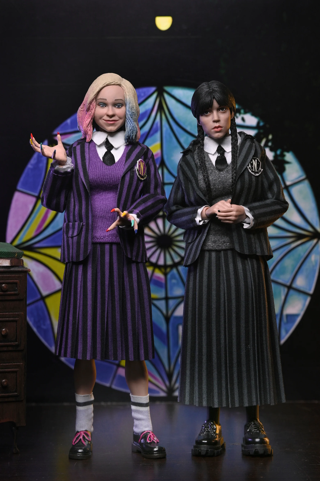 Wednesday - Wednesday Addams (Nevermore Uniform) and Enid 8" Clothed Action Figure 2-Pack