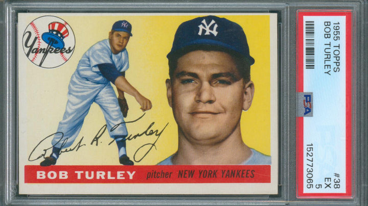 1955 Topps Baseball Bob Turley #38 PSA 5 EX