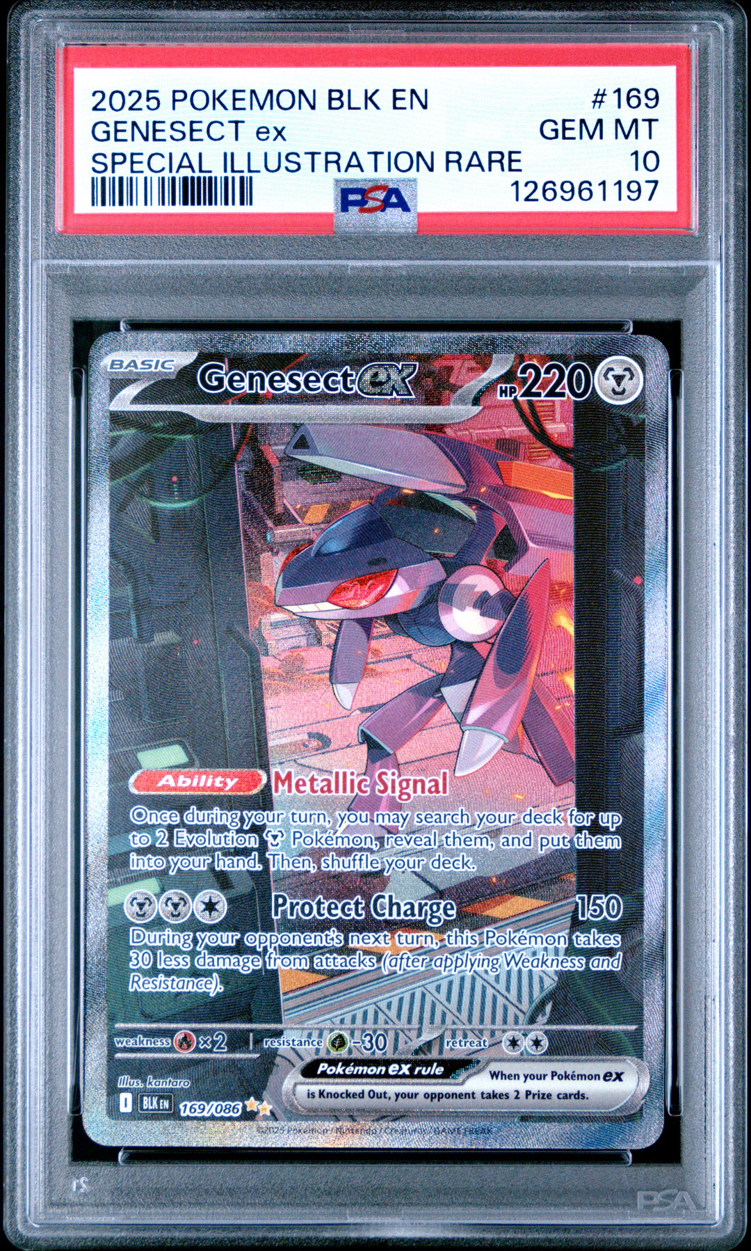 Pokemon 2025 Blk En #169 Genesect Ex Special Illustration Rare PSA 10