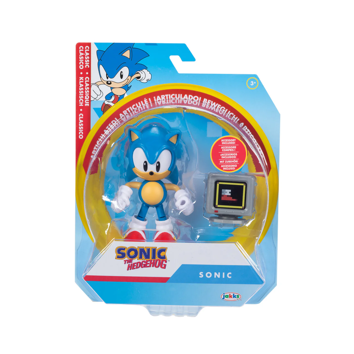 Sonic The Hedgehog Wave 19 Classic Sonic with Monitor 4in Figure