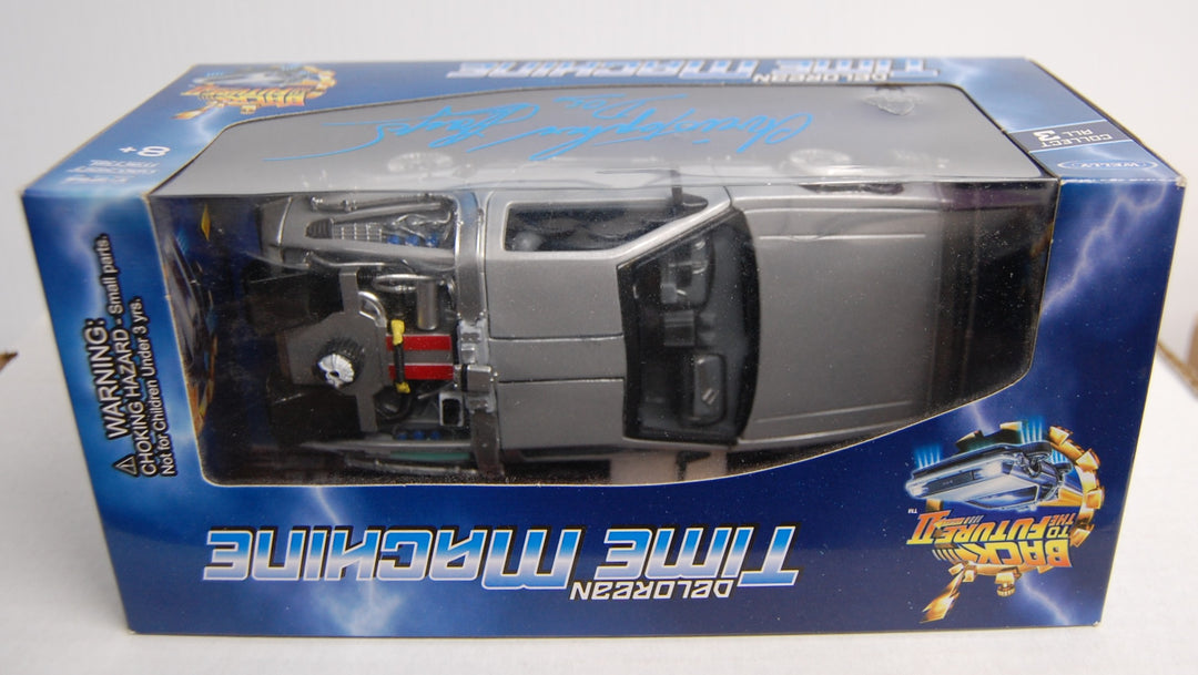 SIGNED by Christopher Lloyd - Back To The Future Part II 1:24 Diecast Delorean Welly