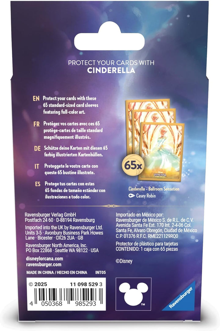 Disney Lorcana TCG: Archazia’s Island - Card Sleeves: Cinderella - Ballroom Sensation (65 Ct)