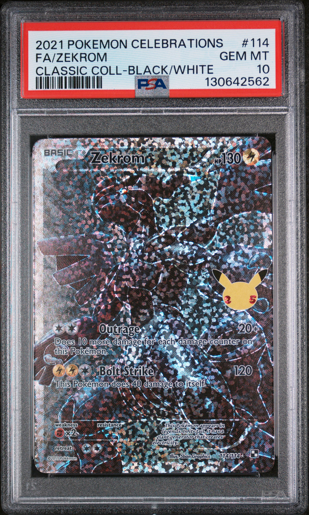 Pokemon 2021 Celebrations FA Zerkrom #114 Classic Coll-Black/White PSA 10