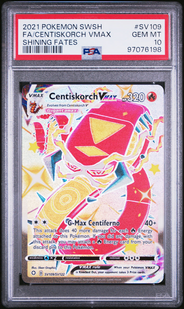 Pokemon Sword Shield Shining Fates #SV109 Fa/Centiskorch Vmax PSA 10