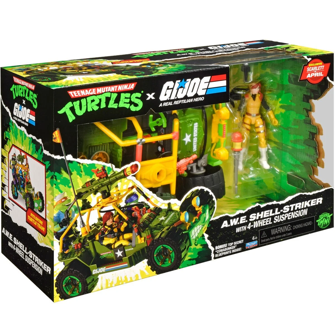 Teenage Mutant Ninja Turtles x G.I. Joe All-Weather and Environment (AWE) Shell-Striker Vehicle with Action Figure