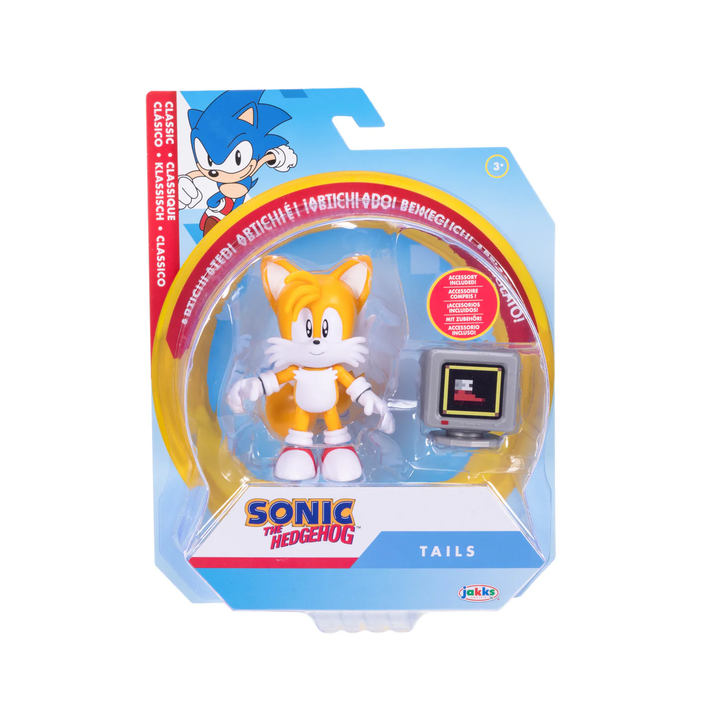 Sonic The Hedgehog Wave 20 4in Classic Tails with Item Box Figure
