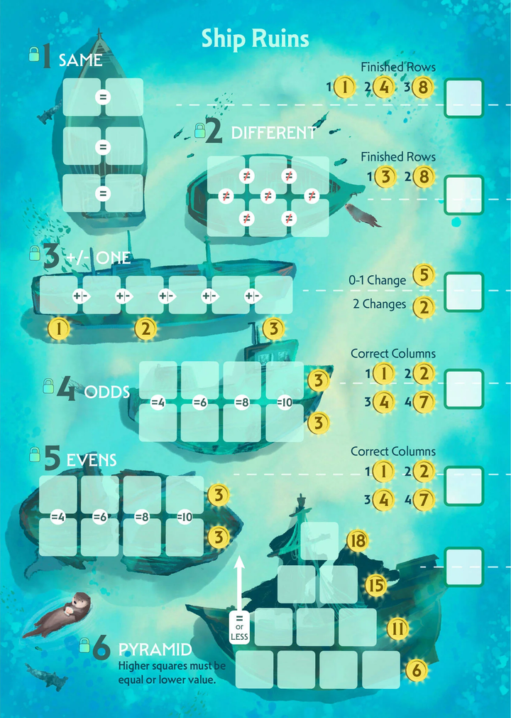 Reef and Ruins - Roll & Write Game