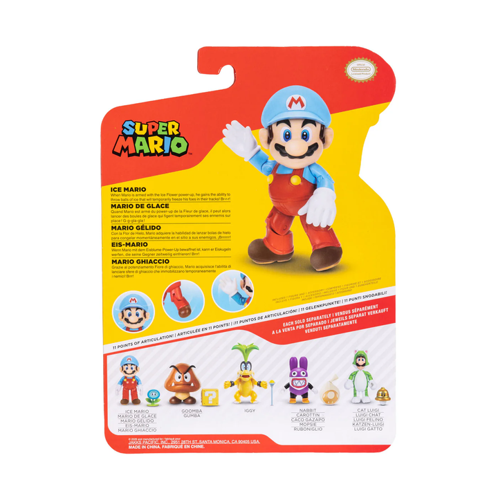 Super Mario Wave 49 Ice Mario w/ Ice Flower 4in Figure