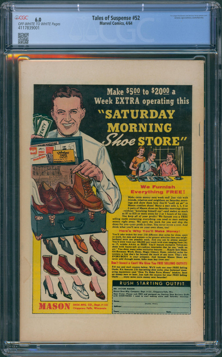 Tales Of Suspense #52 CGC 6.0