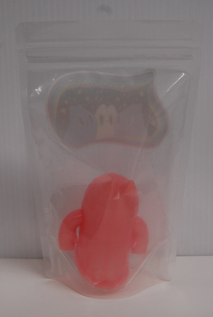 Ben The Ghost Cat - Mao Sofubi Vinyl Figure (Pink w/ Green & Blue Eyes)