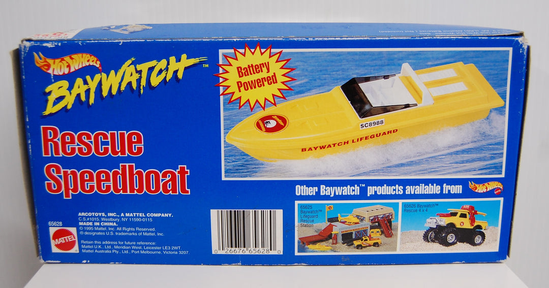 Hot Wheels Baywatch (Battery Powered) Rescue Speedboat #65628 Mattel 1995