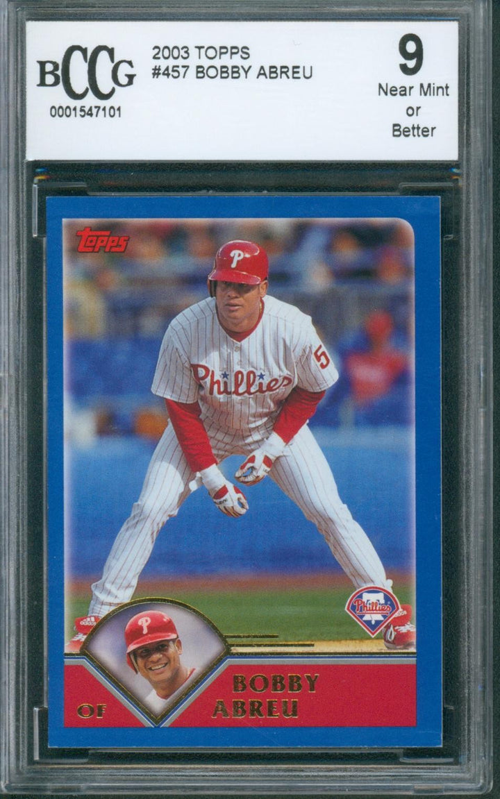 2003 Topps Baseball Bobby Abreu #457 BCCG 9