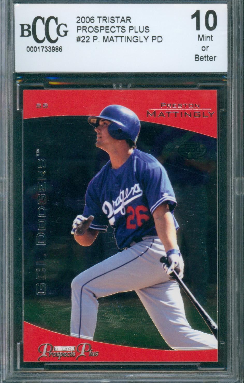 2006 Tristar Baseball Prospects Plus Preston Mattingly PD #22 BCCG 10