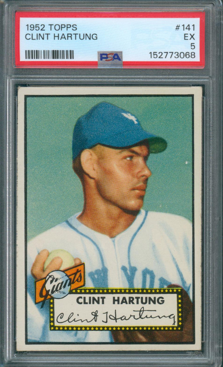 1952 Topps Baseball Clint Hartung #141 PSA 6 EX