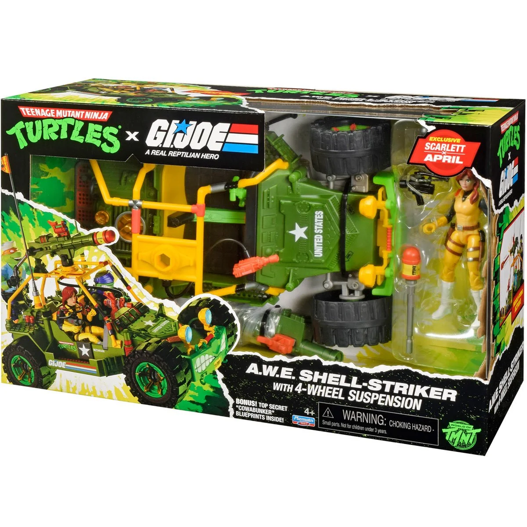 Teenage Mutant Ninja Turtles x G.I. Joe All-Weather and Environment (AWE) Shell-Striker Vehicle with Action Figure