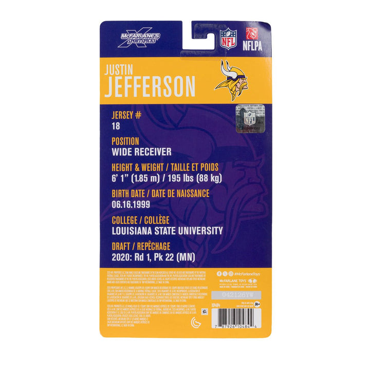 NFL McFarlane SportsPicks Wave 1 Minnesota Vikings Justin Jefferson 6-Inch Action Figure