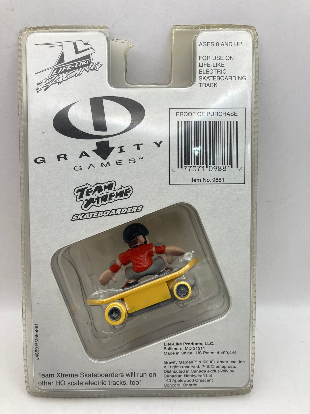 2001 Life-Like Skateboard - Gravity Games - Slot Car Red Shirt