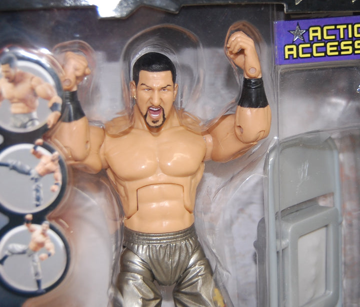 WWE Deluxe Aggression Daivari Figure w/ Denting Folding Chair 2007 Jakks