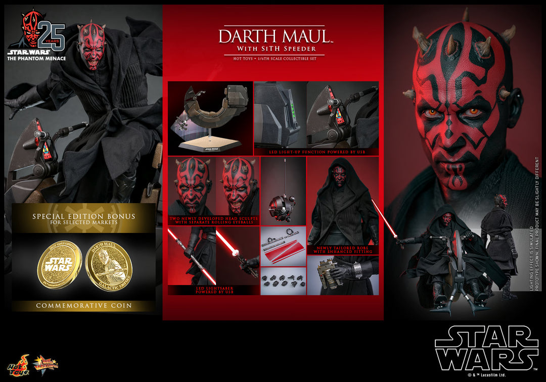 Darth Maul 2.0 with Sith Speeder (Special Edition) Sixth Scale Figure Set MMS749