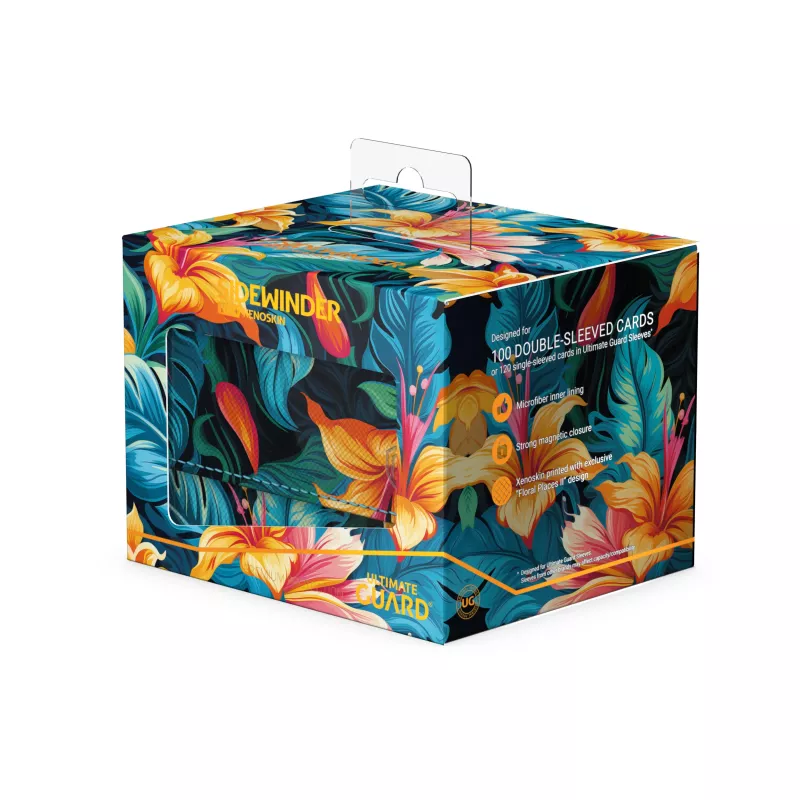 Ultimate Guard Deck Box: Sidewinder Xenoskin 100+ (Floral Places II) - Talum Blue