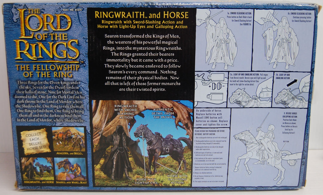 Lord of the Rings:  Fellowship of the Ring - Ringwraith and Horse Set 2003 (Open Box)