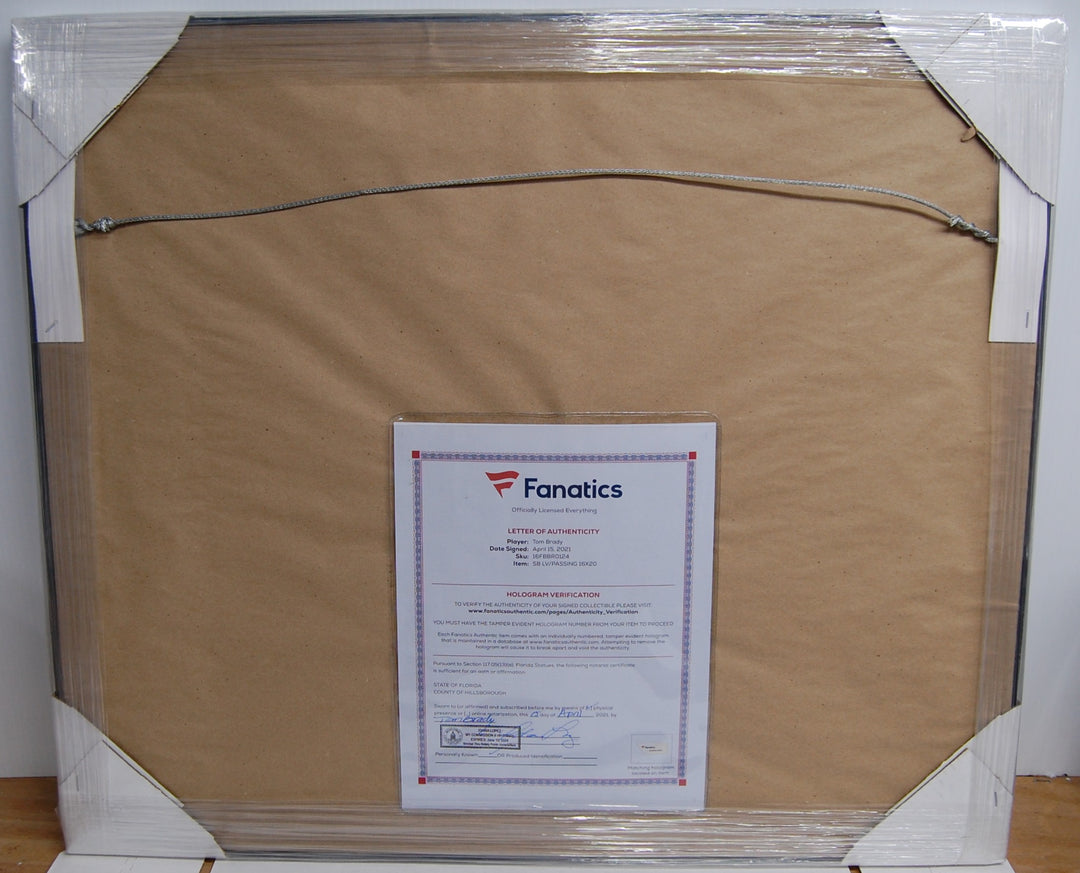 Tom Brady Super Bowl LV Champions M.V.P Passing Autograghed 16X20 Photo Fanatics Certification Football