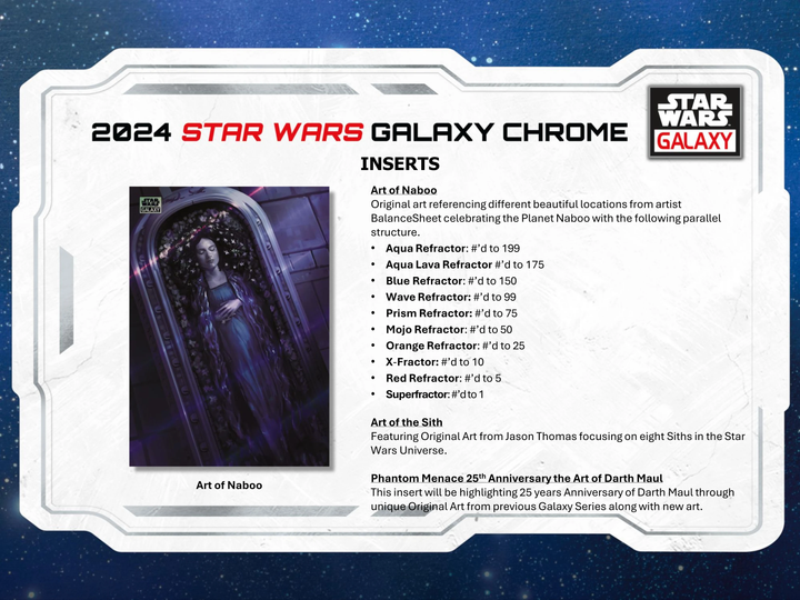 2024 Topps Star Wars Galaxy Chrome Hobby Box (18 Ct)