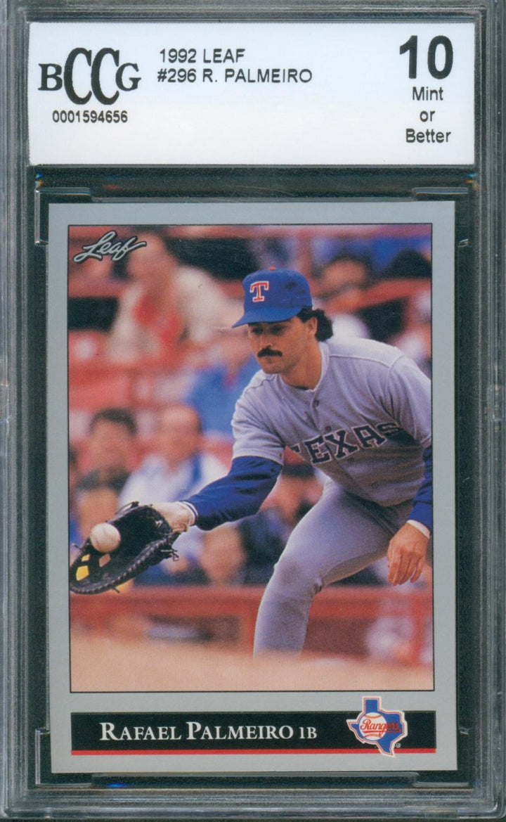 1992 Leaf Baseball Rafael Palmeiro #296 BCCG 10