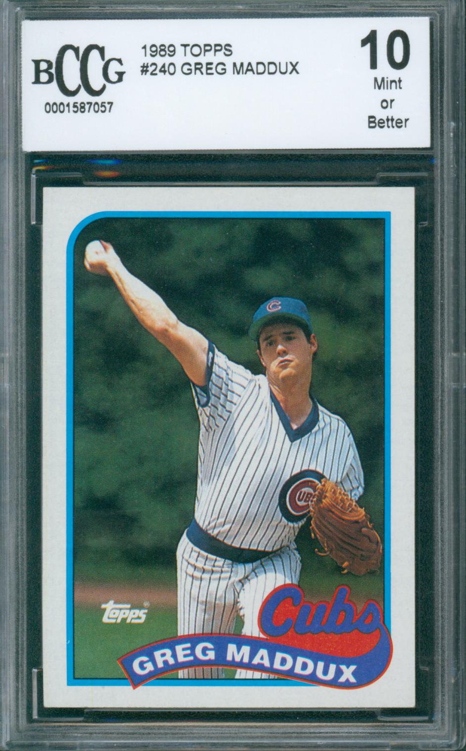 1989 Topps Baseball Greg Maddux #240 BCCG 10