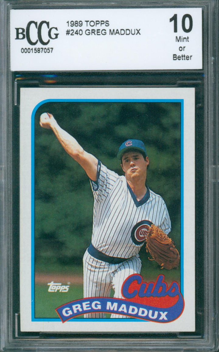 1989 Topps Baseball Greg Maddux #240 BCCG 10
