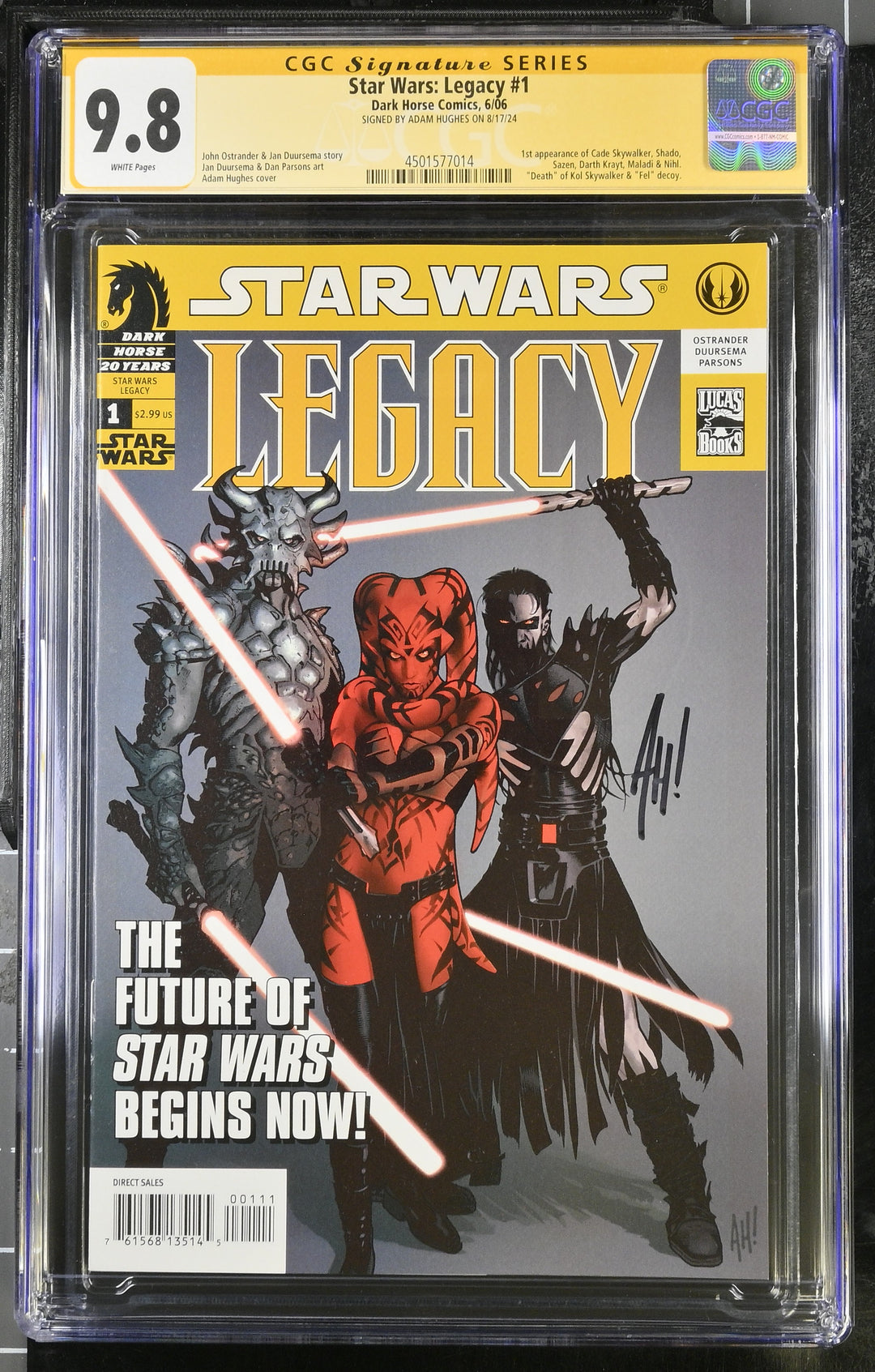 Star Wars Legacy #1 CGC Signature Series 9.8 Adam Hughes signature