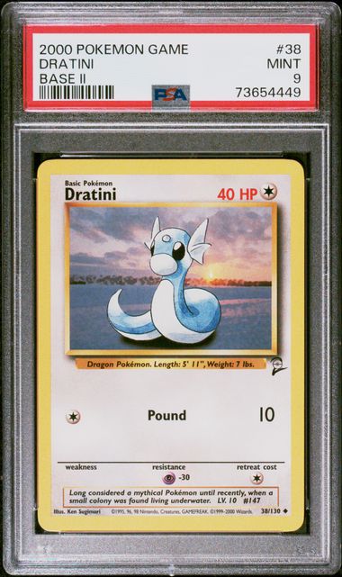 Pokemon 2000 Pokemon Game Base II #38 Dratini PSA 9