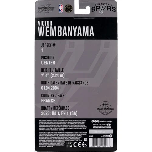 NBA McFarlane SportsPicks Wave 1 San Antionio Spurs Victor Wembanyama 6-Inch Action Figure