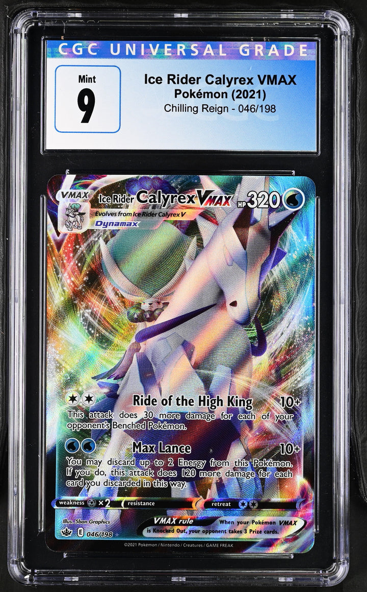 Pokemon 2021 Ice Rider Calyrex VMAX Chilling Reign 046/198 CGC 9