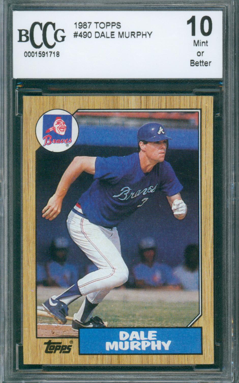1987 Topps Baseball Dale Murphy  #490 BCCG 10