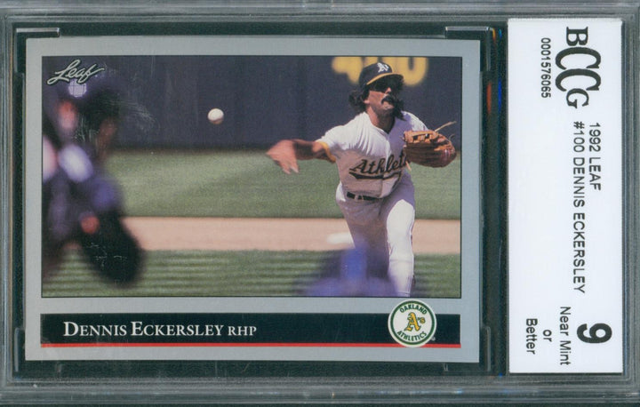 1992 Leaf Baseball Dennis Eckersley #100 BCCG 9