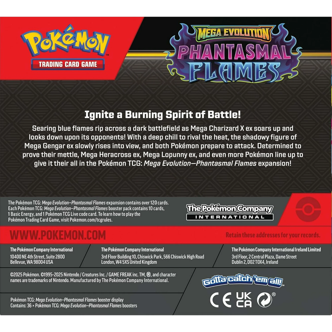 Pokémon TCG: Mega Evolution 02 - Phantasmal Flames Booster Box (36 Ct)