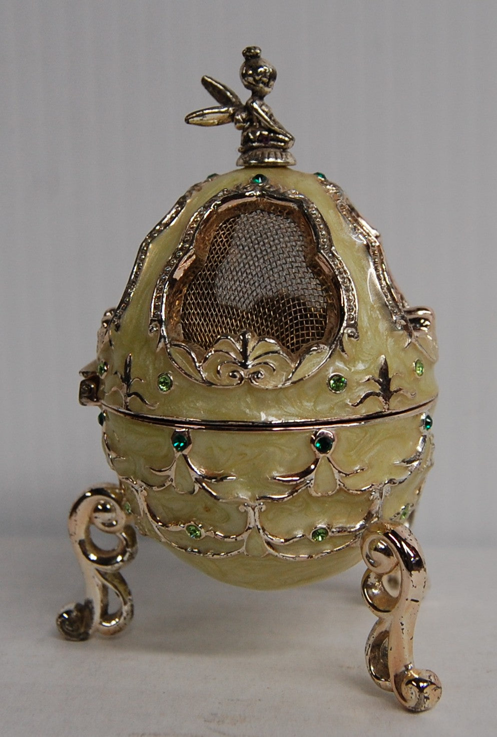 Disney Ring Box Tink Tinker Bell 4" Jeweled Enamel Egg