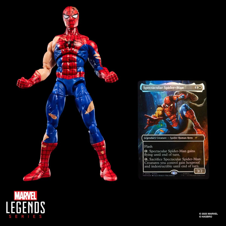 Spider-Man Marvel Legends Magic: The Gathering Battle-Damaged Spider-Man 6-Inch Action Figure and Card