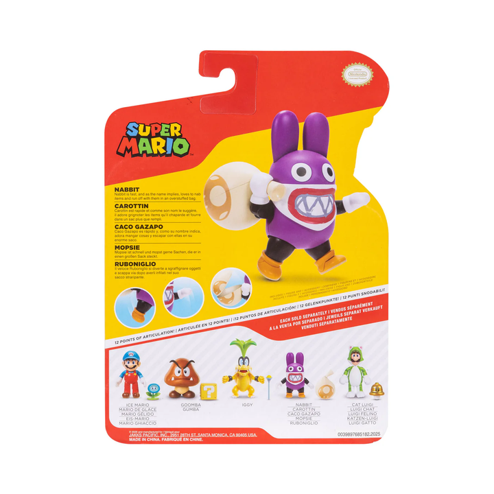 Super Mario Wave 49 Nabbit w/ Bag 4in Figure