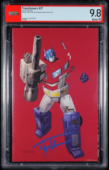 Transformers #17 Unknown Comics Negative Space Virgin Tyler Kirkham Variant Signed PSA 9.8 Auto 10