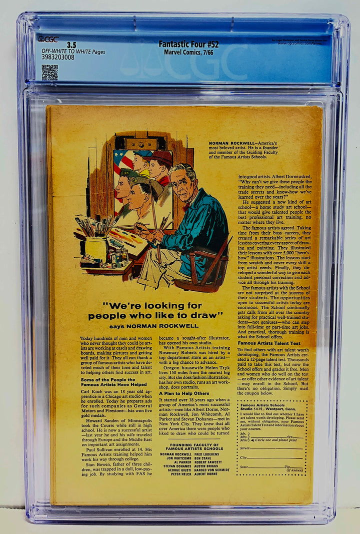 Fantastic Four #52 CGC 3.5