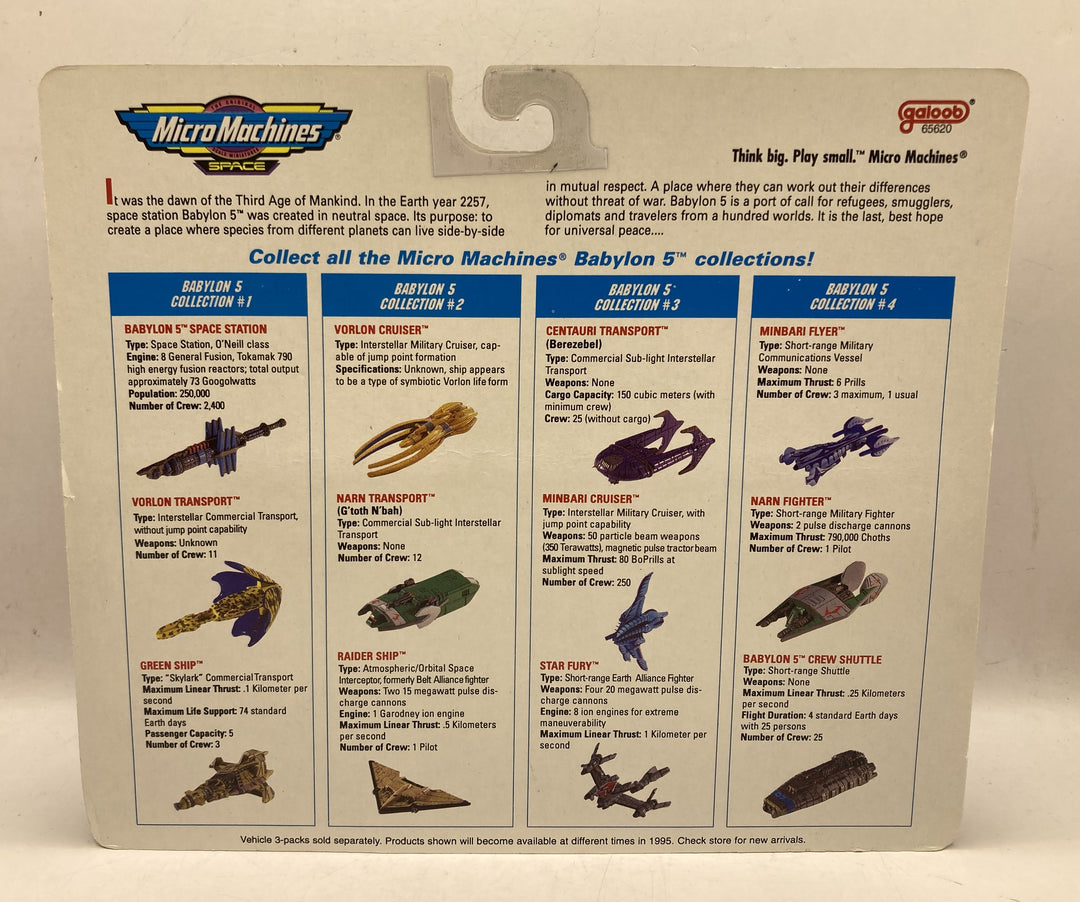 Micromachines Lot of 6 Babylon 5 Space Crafts 1994 1995