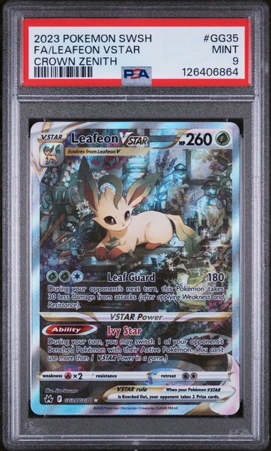 Pokemon 2023 SWSH Crown Zenith #GG35 FA/ Leafeon VStar PSA 9