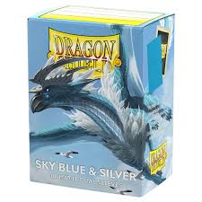 Dragon Shield Card Sleeves - Dual Matte: Sky Blue & Silver (100 Ct)
