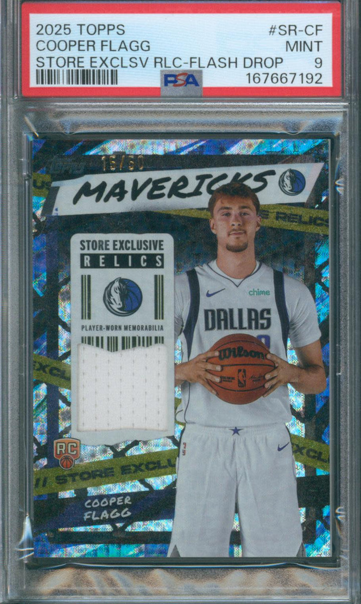 2025 Topps Basketball Cooper Flagg #SR-CF Store Exclusive Relic Flash Drop PSA 9 Mint