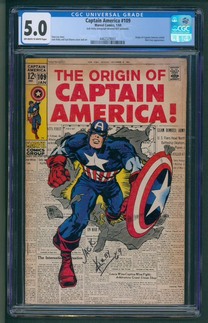 Captain America #109 CGC 5.0
